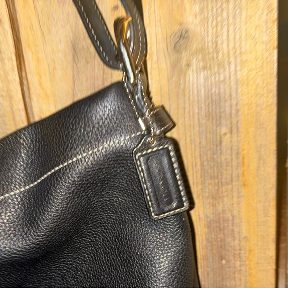 Coach Black Pebbled Leather Shoulder Bag - Picture 6 of 10